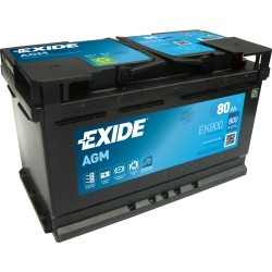Batería EXIDE EK820 12V 80Ah 800A AGM